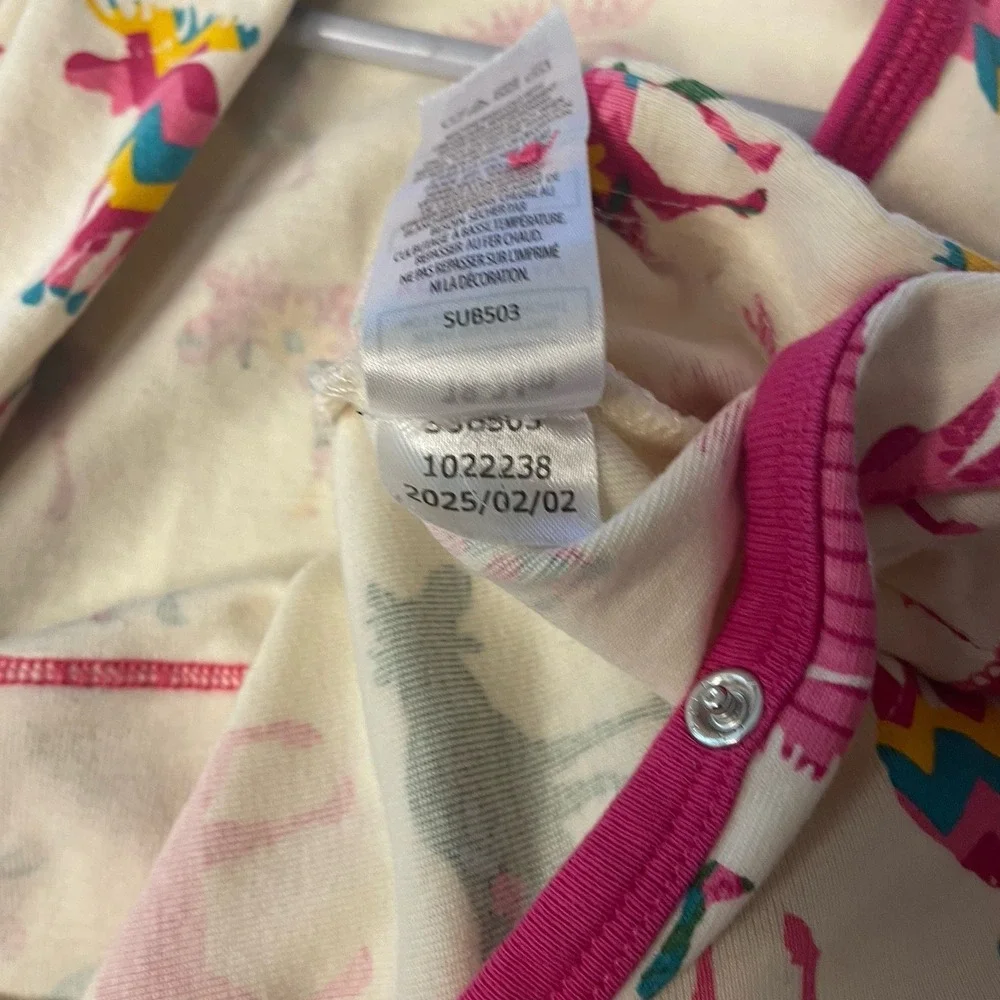 Little Blue House Pajamas Baby Girls 18-24M Pink Moose One Piece Cotton Footed